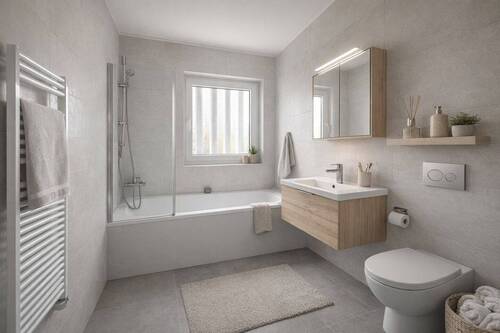 Badezimmer - Moderne 3-Zi Wohnung mit großem Balkon&Aufzug - komplett saniert in stadtnaher Top-Lage Nürnberg