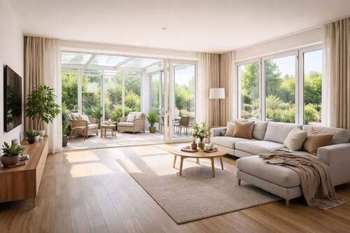 Wohnzimmer - Komfortabel wohnen im Erdgeschoss - barrierefrei, altersgerecht, mit Wintergarten