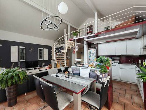 Essbereich mit Galerie - Einfamilienhaus mit 130,00 m&sup2; in Töging am Inn zum Kaufen