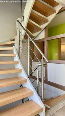 Treppenanlage - Buche u. Edelstahl - 