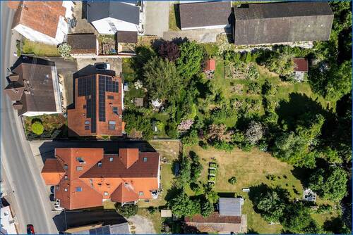 Luftbild - Stimmungsvolles EFH mit sehr großem, idyllischem Grundstück an der Aach (knapp 1800 qm)!
