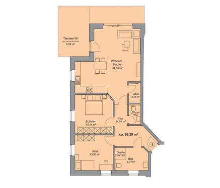 Bild 4 - Etagenwohnung mit 96,30 m&sup2; in Westerkappeln zur Miete
