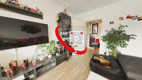 Wohnzimmer - 360° Rundgang: 3-Zimmer-Wohnung mit Balkon in der Nähe vom Erlensee!
