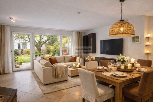 Wohn- und Essbereich - Virtual Staging - 6 Zimmer Reihenmittelhaus zum Kaufen in Frankfurt am Main