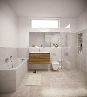 Bad mit Dusche und Wanne.jpg - 3 Zimmer Etagenwohnung in Dresden