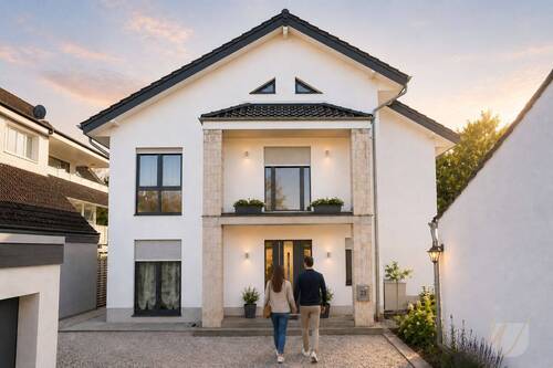 Hausansicht - 'Modernes Familienparadies mit parkähnlichem Garten und gehobenem Wohnkomfort'