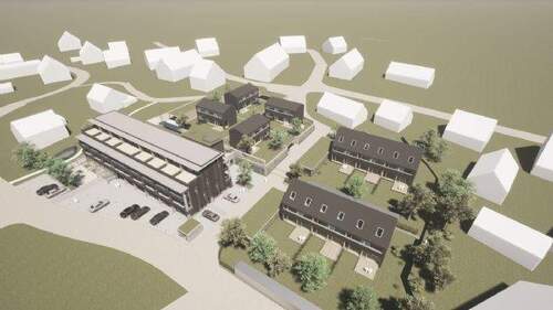 Blick auf das Gebäude von Süd-West (Rendering) - 3 Zimmer Etagenwohnung zur Miete in Rheinfelden (Baden)