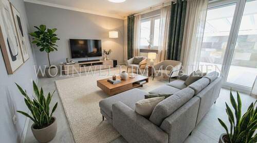 Wohnzimmer - Traumhafte 4 Zi. EG-Wohnung mit Wintergarten