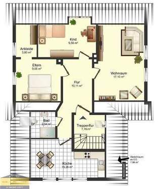 Wohnung im Dachgeschoss - 