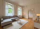 Wohnzimmer KI- Homestaging - Etagenwohnung mit 76,00 m&sup2; in Krefeld zur Miete