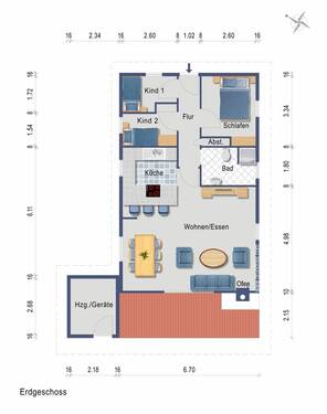Erdgeschoss (Darstellung und Maßangaben sind ohne Gewähr) - 