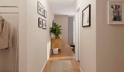 Ein Flur, der willkommen heißt und den Weg ins Her - 