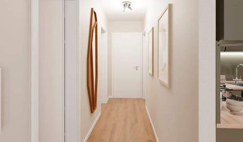 Ein einladender Flur verbindet die Zimmer - 