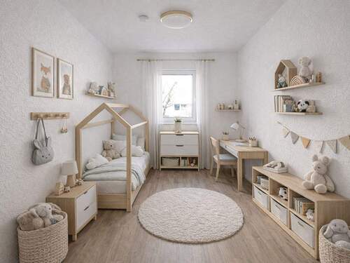 Kinderzimmer, Einrichtungsbeispiel (KI-generiert) - 