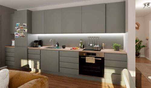 Die offene Wohnküche lädt zu gemeinsamen Mahlzeite - 3 Zimmer Etagenwohnung in Hasloh