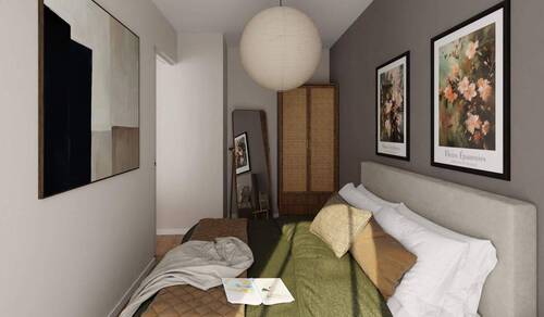 Helles und komfortables Schlafzimmer - 1 Zimmer Etagenwohnung zum Kaufen in Heringsdorf