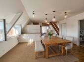 Küche Blick zum Wohnbereich - Küche, Landhaus - (KI generiert) - 