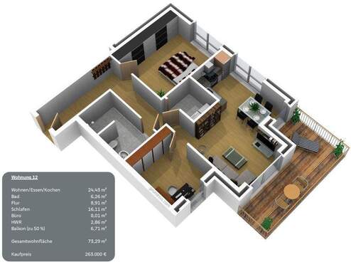 Wohnung 12 - Etagenwohnung mit 73,30 m&sup2; in Werlte zum Kaufen