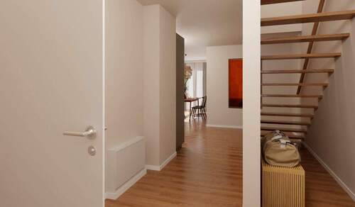 Über die Treppe gelangen Sie ins Obergeschoss - 