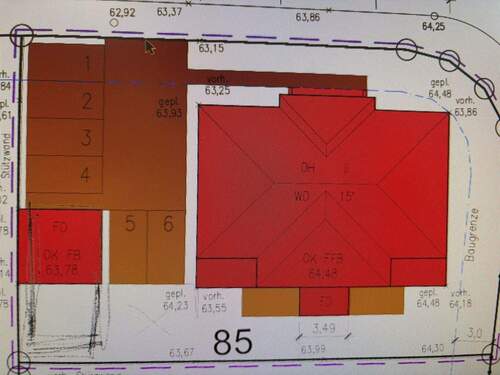 Bauplan mit Gebäuden - 