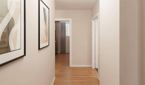 Ein einladender Flur verbindet die Zimmer - 4 Zimmer Etagenwohnung in Düsseldorf