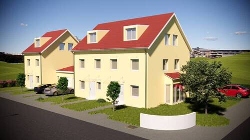 Vorne - Provisionsfrei: Baugrundstück mit Baugenehmigung für 3 DHH, je ca. 140m² Wfl., gesamt ca. 420m²