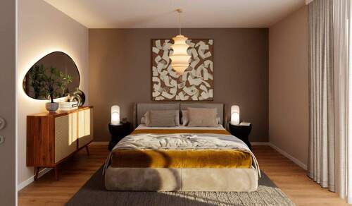 Gemütliches Schlafzimmer - 3-Zi.-Wohnung - 3. OG, barrierefrei mit Loggia