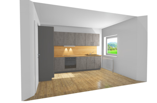 Küchenplanung EG - Sanierte 2-Zimmer-Erdgeschosswohnung mit Terrasse in Ebernhahn