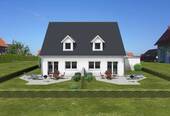 Garten Front.jpg - Doppelhaushälfte mit 106,00 m&sup2; in Feucht zum Kaufen