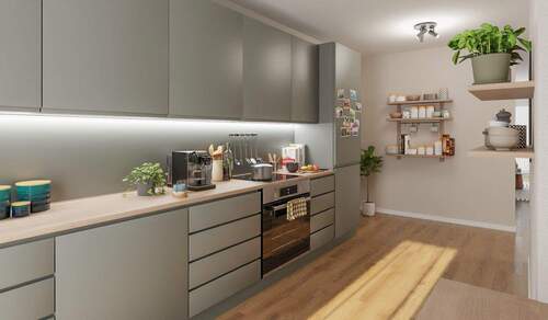 Offene Wohnküche - 4 Zimmer Etagenwohnung zum Kaufen in Düsseldorf