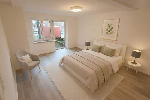 Schlafzimmer - 2 Zimmer Etagenwohnung zur Miete in Gailingen