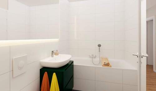 Modernes Badezimmer mit Badewanne - 