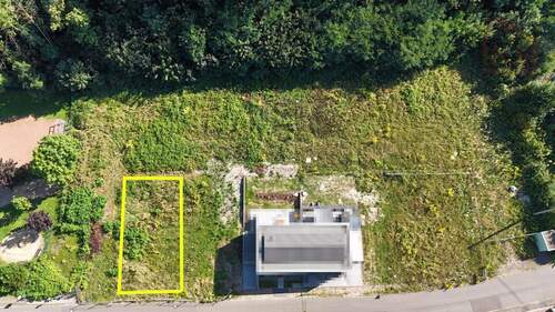 Grundstück Luftbild DHH rechts 27 m² - Familienfreundliches Baugrundstück im Wohnpark Hausenstraße - Ideal für eine Doppelhaushälfte