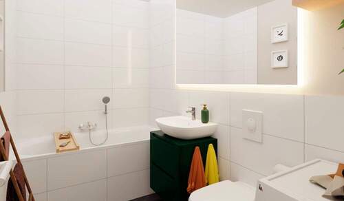 Modernes Bad mit Badewanne - 