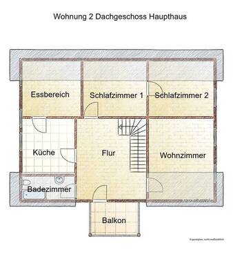 Wohnung 2 Dachgeschoss Haupthaus - 