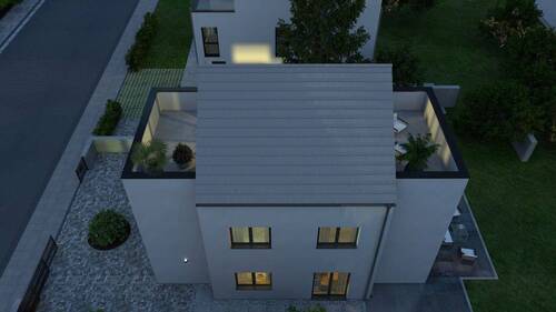 Ansicht von oben - Mehrfamilienhaus, Wohnhaus mit 250,20 m² in Nieder-Erlenbach zum Kaufen