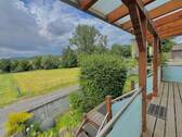 Ausblick von der Veranda am Hauseingang - 