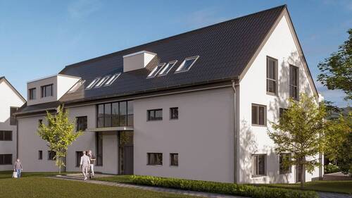 3D_Haus_A_Eingang - 3 Zimmer Etagenwohnung in Holzgerlingen