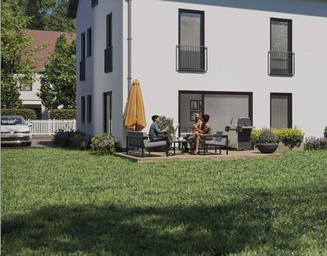 Ansicht Garten - 6 Zimmer Doppelhaushälfte in Pullach