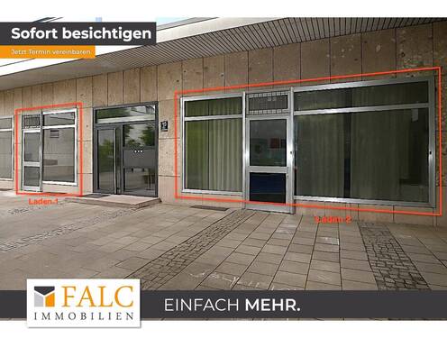 Laden Außenansicht - Zwei Gewerbeflächen für Büro, Praxis oder Handel