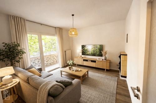 Wohnzimmer (KI generiert) - Sofort bezugsfreie 2-Zimmer-Wohnung - frisch saniert, Küche & Bad mit Fenster