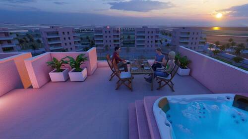 Dachterrasse - 4 Zimmer Terrassenwohnung in Guardamar del Segura
