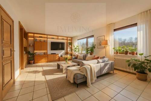 Wohnzimmer - 4 Zimmer Doppelhaushälfte in München / Aubing