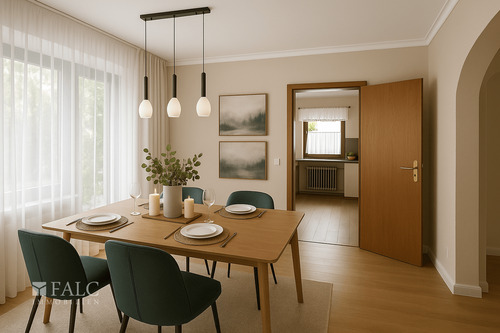 Einrichtungsbeispiel Esszimmer mit Blick Küche - 