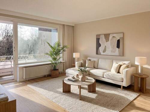 Renovierungsidee Wohnzimmer - durch KI erstellt - 3 Zimmer Etagenwohnung in Hamburg