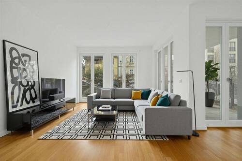 Wohnzimmer - Einrichtungsbeispiel - Etagenwohnung mit 72,30 m&sup2; in Berlin zum Kaufen