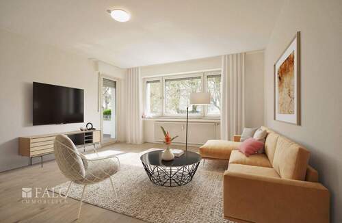 Wohnzimmer - Etagenwohnung mit 76,00 m² in Köln / Wahnheide zur Miete