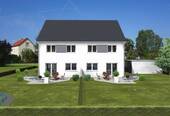 Garten Front 1.jpg - Doppelhaushälften Neubau in Berg bei Neumarkt in zentraler Ortslage.