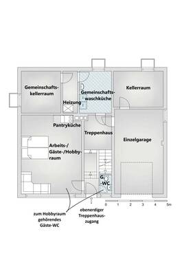 ebenerdiges Untergeschoss - 