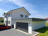 1 - Ansicht.jpg - EFH ( KfW 40 + ) mit Doppelgarage und Halle auf großem sonnigem Grundstück